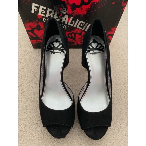 Fergalicious Peep-Toe Platform Pumps in Black - Picture 5 of 7